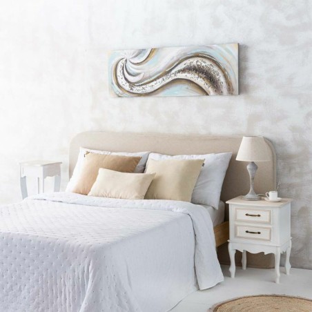 Lampada da tavolo Alexandra House Living Bianco Grigio Metallo Stoffa