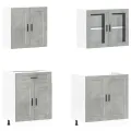 Ensemble d'armoires de cuisine 4 pcs Kalmar bois d'ingénierie