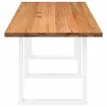 Table à manger marron clair bois de chêne massif rectangulaire