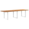 Table à manger marron clair bois de chêne massif rectangulaire