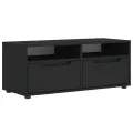 Meuble TV VISNES noir 100x40x38 cm bois d'ingénierie