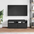 Meuble TV VISNES noir 100x40x38 cm bois d'ingénierie