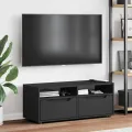 Meuble TV VISNES noir 100x40x38 cm bois d'ingénierie