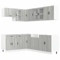 Ensemble d'armoires de cuisine 11 pcs Porto bois d'ingénierie