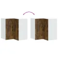 Armoire murale d'angle de cuisine Kalmar chêne fumé