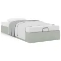 Cadre de lit ottoman sans matelas gris clair 90x200 cm velours