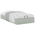 Cadre de lit ottoman sans matelas gris clair 90x200 cm velours