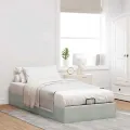 Cadre de lit ottoman sans matelas gris clair 90x200 cm velours