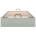 Cadre de lit ottoman sans matelas gris clair 90x200 cm velours