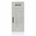 Armoire de cuisine Kalmar gris béton bois d'ingénierie