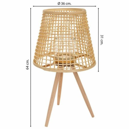 Lantern Alexandra House Living Natural Bamboo Rattan 36 x 64 x 36 cm