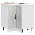 Armoire d'angle de cuisine Kalmar gris béton bois d'ingénierie