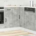 Armoire d'angle de cuisine Kalmar gris béton bois d'ingénierie