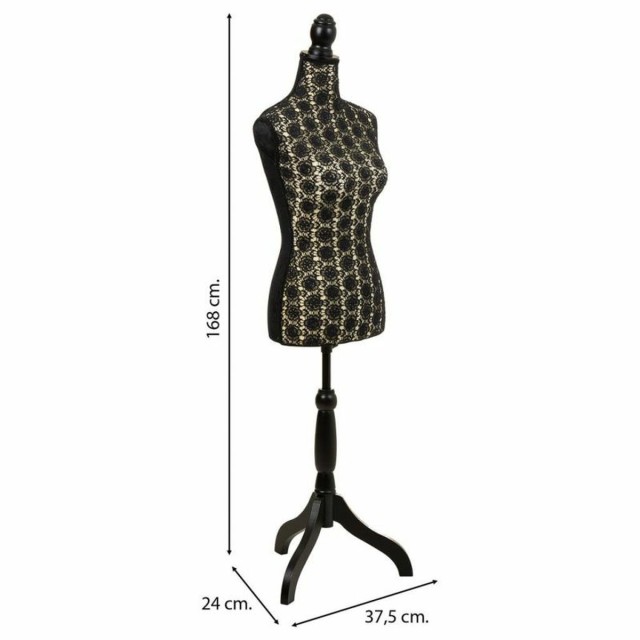 Maniquí Alexandra House Living Negro Madera Tela Polietileno Pino Mad