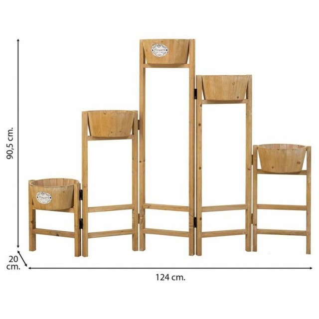 Flower Pot Stand Alexandra House Living Brown Paolownia wood 20 x 90 x