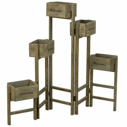 Soporte para Maceta Alexandra House Living Marrón Madera de Paulonia