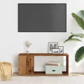 Meuble TV vieux bois 80x24x32cm bois d'ingénierie