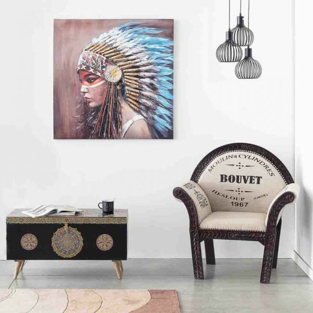 Cadre Alexandra House Living Life Toile Bois d'épicéa 100 x 3 x 100