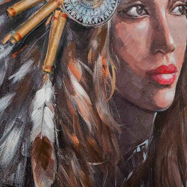 Schilderij Alexandra House Living Life Canvas Sparrenhout 120 x 2 x 80