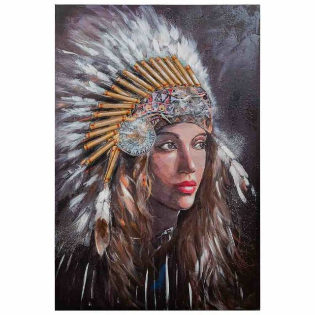 Quadro Alexandra House Living Life Tela Legno di abete 120 x 2 x 80 cm