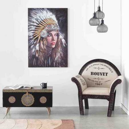 Schilderij Alexandra House Living Life Canvas Sparrenhout 120 x 2 x 80