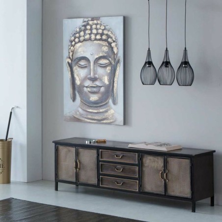 Schilderij Alexandra House Living Asia Canvas Sparrenhout 120 x 3 x 80
