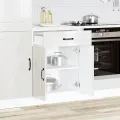 Armoire de cuisine Kalmar blanc brillant bois ingénierie