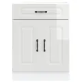 Armoire de cuisine Kalmar blanc brillant bois ingénierie