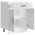 Armoire de cuisine Kalmar blanc brillant bois ingénierie