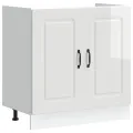 Meuble bas pour évier Kalmar blanc brillant 80x46x81,5 cm