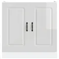 Meuble bas pour évier Kalmar blanc brillant 80x46x81,5 cm