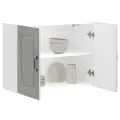 Armoire murale de cuisine Kalmar gris béton bois d'ingénierie