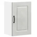 Armoire murale de cuisine Kalmar gris béton bois d'ingénierie