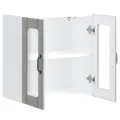 Armoire murale de cuisine avec porte en verre Lucca gris béton