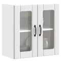 Armoire murale de cuisine avec porte en verre Lucca blanc