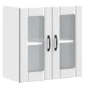 Armoire murale de cuisine avec porte en verre Lucca blanc