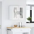 Armoire murale de cuisine avec porte en verre Lucca blanc