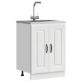 Meuble bas pour évier Kalmar blanc 60x46x81,5cm bois ingénierie