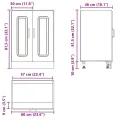 Meuble bas pour évier Kalmar blanc 60x46x81,5cm bois ingénierie
