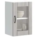 Armoire murale de cuisine avec porte en verre Lucca sonoma gris