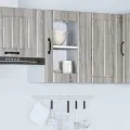 Armoire murale de cuisine avec porte en verre Lucca sonoma gris