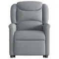 Fauteuil inclinable de massage électrique Gris clair Tissu