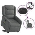 Fauteuil de massage inclinable Gris foncé Tissu