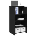 Bureau de réception noir 55x50x103,5 cm bois d'ingénierie