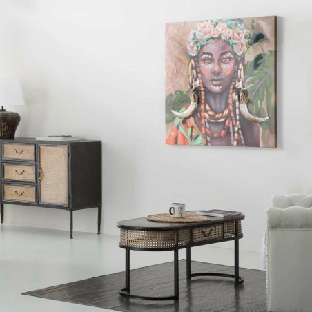 Quadro Alexandra House Living Life Tela Legno di abete 100 x 3 x 100 c