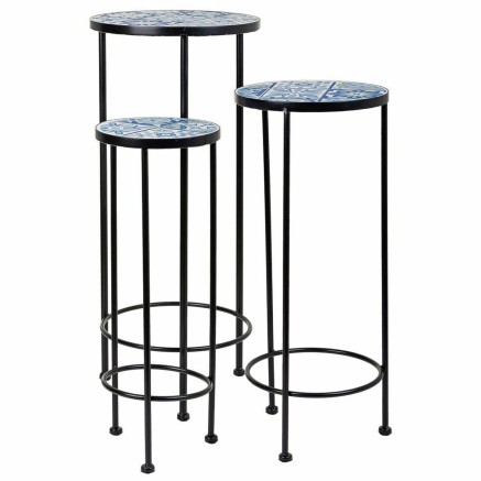 Flower Pot Stand Alexandra House Living Black Iron Tile 30 x 68 x 30 c