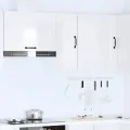 Armoire murale de cuisine Kalmar blanc brillant bois ingénierie