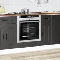 Armoire à four Kalmar noir bois d'ingénierie