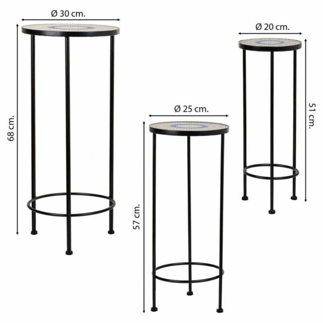 Supporto per Vaso Alexandra House Living Nero Ferro Piastrella 30 x 68