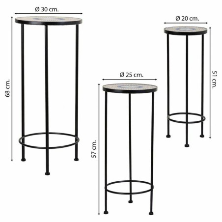 Soporte para Maceta Alexandra House Living Negro Hierro Azulejo 30 x 6